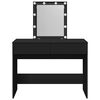 vidaXL Dressing Table with LED Black 100x40x130 cm