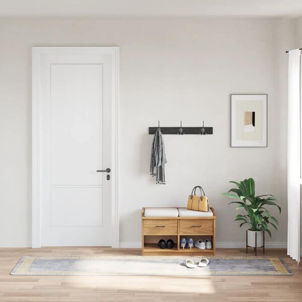 vidaXL Rug Washable 80x300 cm Grey Anti Slip