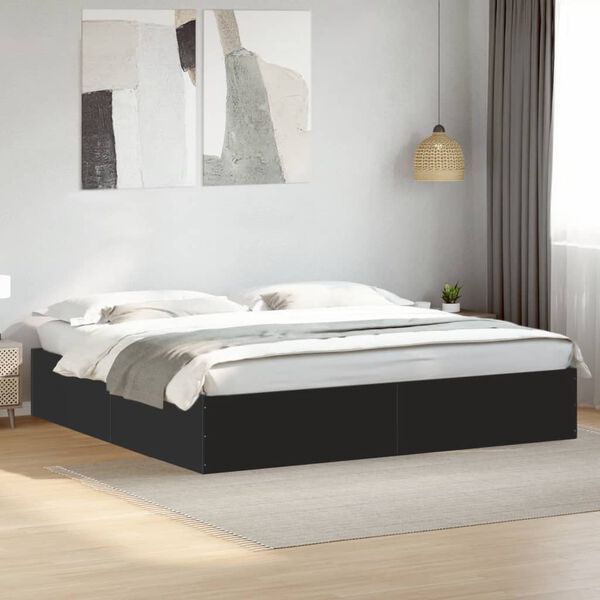 vidaXL Bed Frame without Mattress Black 200x200 cm