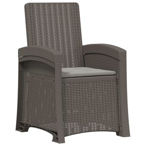 vidaXL Reclining Garden Chair Rattan Look Light Grey PP