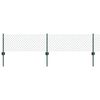 vidaXL Fence with Post Green 0.4 x 10 m Steel and PVC
