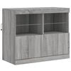 vidaXL Sideboard with LED Lights Grey Sonoma 202x37x67 cm