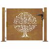 vidaXL Garden Gate 100x100 cm Corten Steel Tree Design