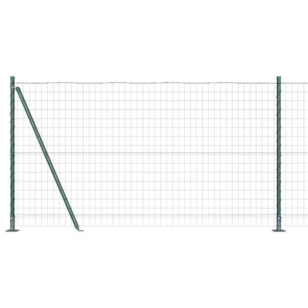 vidaXL Fence with Post Green 1.2 x 10 m Steel and PVC