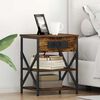 vidaXL Bedside Cabinet with Shelf 2 pcs Smoked Oak 41 x 31 x 51 cm