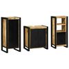 vidaXL Bathroom Furniture Set 3 pcs Brown and Black Solid Mango Wood