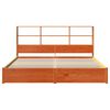 vidaXL Bookcase Bed Frame Wax Brown 200 x 200 cm Solid Pine Wood