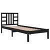 vidaXL Bed Frame without Mattress Black 75x190 cm Small Single Solid Wood