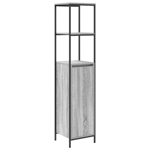 vidaXL Bathroom Cabinet with Shelves Grey Sonoma 36x35x165 cm