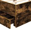 vidaXL Bed Frame with Headboard Smoked Oak 150 x 200 cm Engineer Wood
