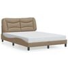 vidaXL Bed Frame with LED without Mattress "Hvar" Cappuccino 120x200 cm