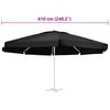 vidaXL Replacement Fabric for Outdoor Parasol Black 610 cm