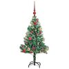 vidaXL Artificial Christmas Tree Snow Flocked with LED Light 120 cm