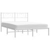 vidaXL Metal Bed Frame without Mattress with Headboard White 120x200cm