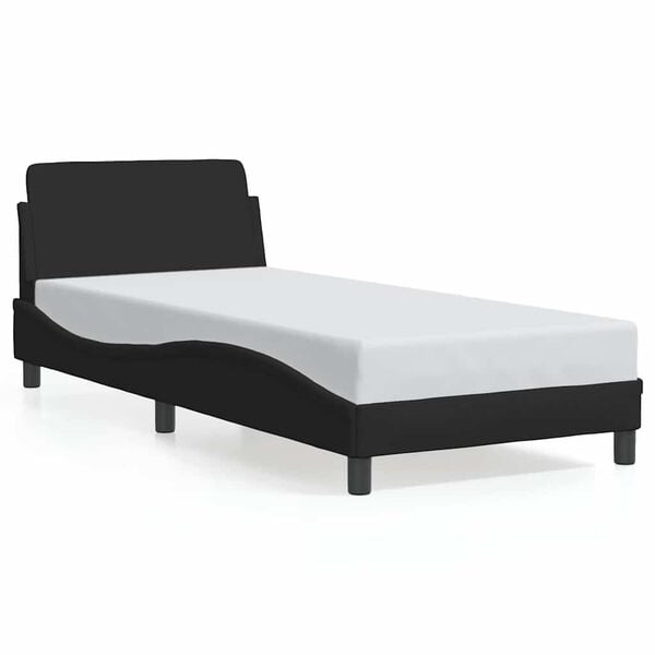 vidaXL Bed Frame "Dover" Black 90x190 cm Single Fabric