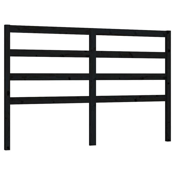 vidaXL Bed Headboard Black 146x4x100 cm Solid Wood Pine