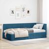 vidaXL Corner Bed Frame with Headboard Blue 100 cm x 200 cm Velvet