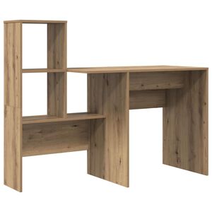 vidaXL Desk Artisan Oak Engineered Wood 131.5 x 50 x 106.5 cm