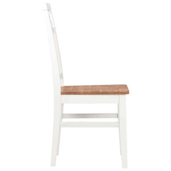 vidaXL Dining Chairs 2 pcs White Solid Oak Wood