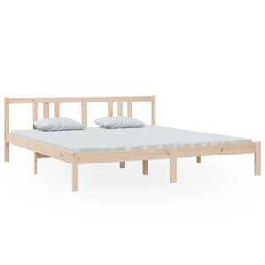 vidaXL Bed Frame without Mattress Solid Wood 180x200 cm Super King Super King Size