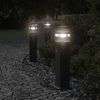 vidaXL Outdoor Floor Lamps with Sensors 3pcs Black 50 cm Aluminium