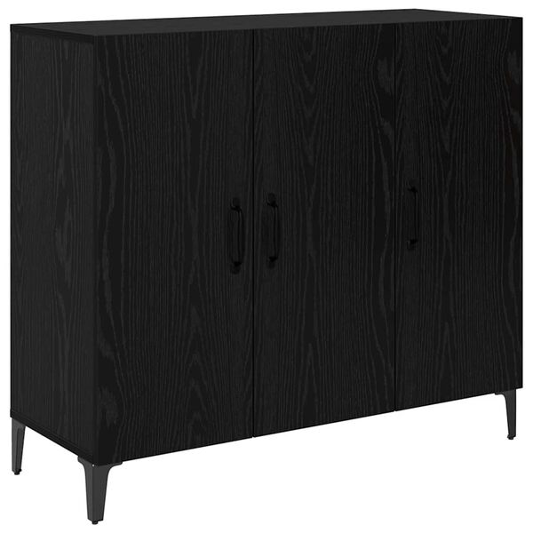 vidaXL Sideboard Black oak 34 x 90 x 80 cm Engineered wood