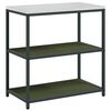 vidaXL Kitchen Storage Set with Shelf Other 3 pcs Olive Green Steel