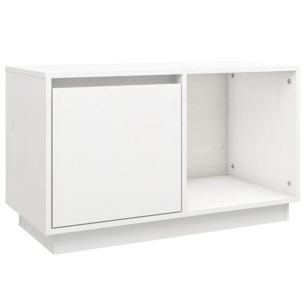 vidaXL TV Cabinet White 74x35x44 cm Solid Wood Pine