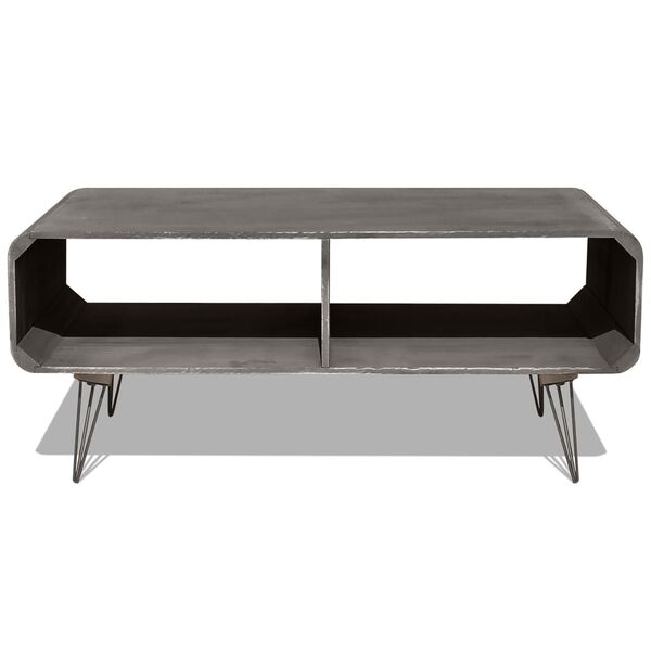 vidaXL Coffee Table 90x55.5x38.5 cm Solid Paulownia Wood Grey