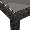 vidaXL Garden Table 90x90x75 cm Tempered Glass and Poly Rattan Black