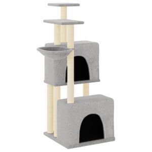 vidaXL Cat Tree with Sisal Scratching Posts Light Grey 122 cm