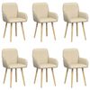 vidaXL Dining Chairs 6 pcs Fabric Cream 56.5 x 50 x 87.5 cm