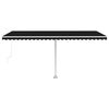 vidaXL Freestanding Manual Retractable Awning 500x300 cm Anthracite