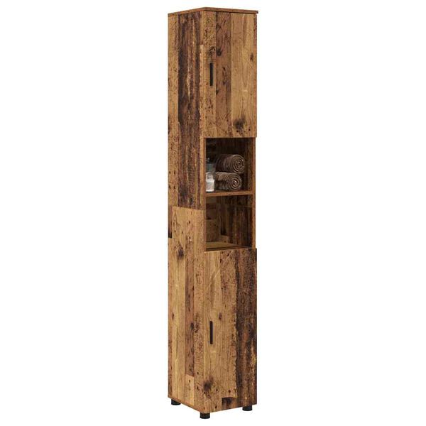 vidaXL Bathroom Cabinet with Storage Old Wood 30 x 35 x 192 cm
