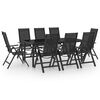 vidaXL 9 Piece Garden Dining Set Aluminium Anthracite