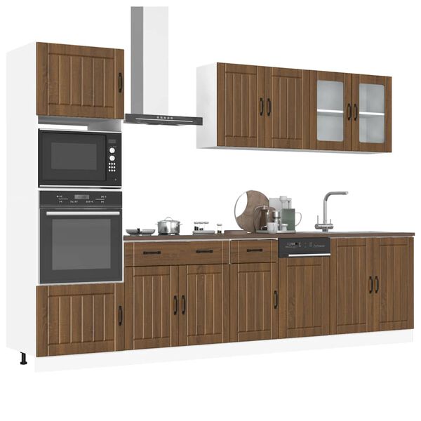 vidaXL 7 Piece Kitchen Cabinet Set Lucca Brown Oak Engineered Wood