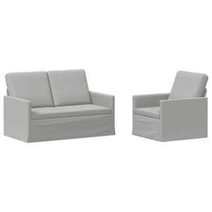 vidaXL Sofa Set 2 pcs Cloud Grey Fabric