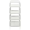 vidaXL Shoe Rack with 4 Shelves Metal and Non-woven Fabric Silver