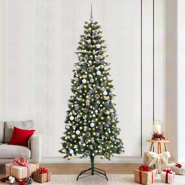 vidaXL Artificial Christmas Tree with 300 LEDs with Stand Green 240 cm