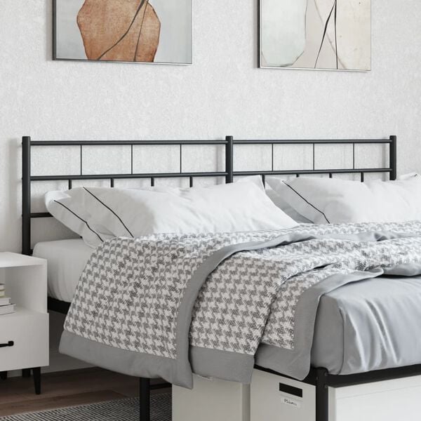 vidaXL Metal Replace Headboard Black 160 cm
