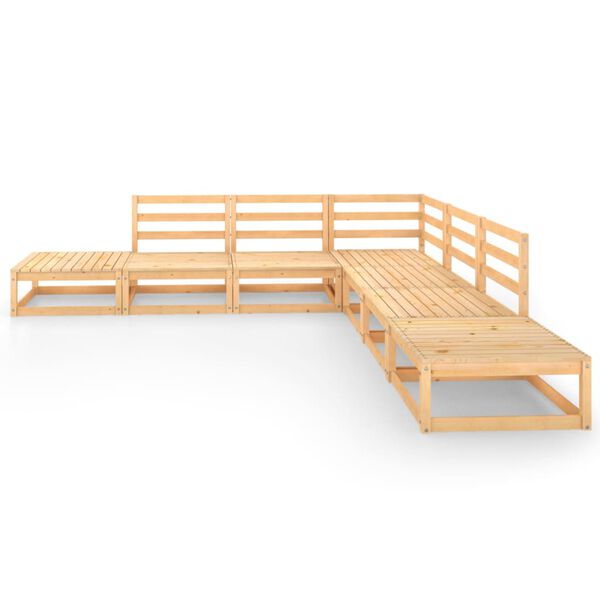 vidaXL 7 Piece Garden Lounge Set Solid Wood Pine
