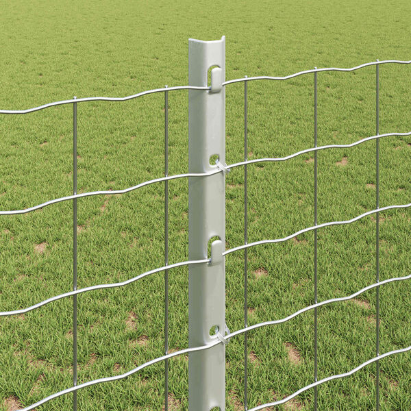 vidaXL Fence and Post Silver 1.2 x 10 m Steel