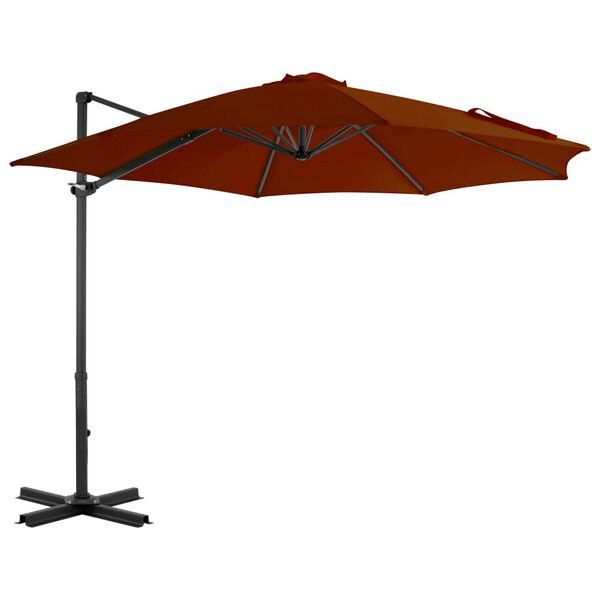 vidaXL Cantilever Garden Parasol with Aluminium Pole Terracotta 300 cm