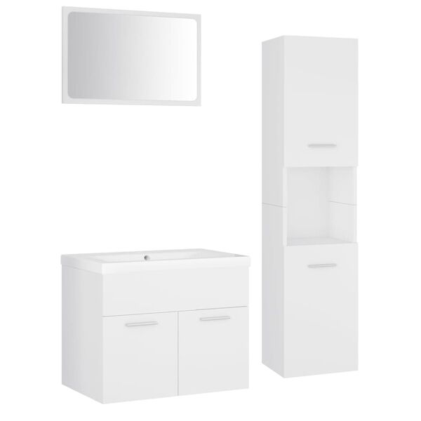 vidaXL Bathroom Furniture Set White Engineered Wood