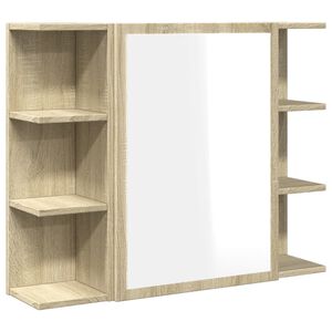 vidaXL Bathroom Mirror Cabinet Sonoma Oak 80x20,5x64 cm Engineered Wood