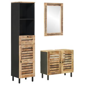 vidaXL Bathroom Cabinet Set 3 pcs Natural Solid Mango Wood