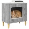 vidaXL Cat House Grey Sonoma 51 x 30 x 52 cm Engineered Wood