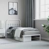 vidaXL Metal Bed Frame without Mattress with Headboard White 90x190cm