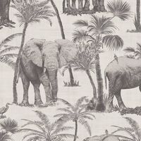 DUTCH WALLCOVERINGS Wallpaper Elephant Grove Charcoal