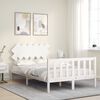 vidaXL Bed Frame without Mattress White Small Double Solid Wood Pine